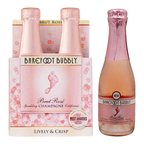 Barefoot Cellars Bubbly Brut Rose - 187ml x 4