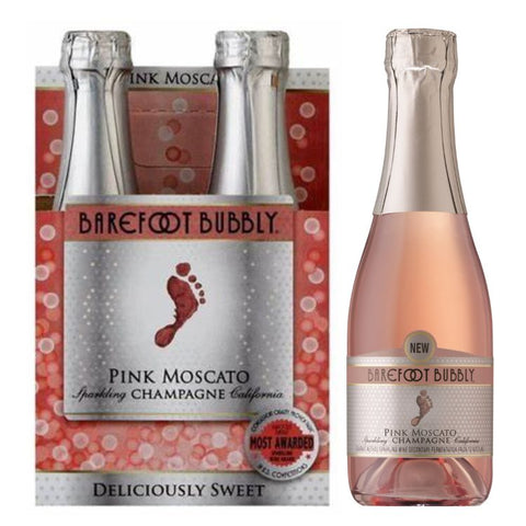 Barefoot Cellars Bubbly Pink Moscato - 187ml x 4