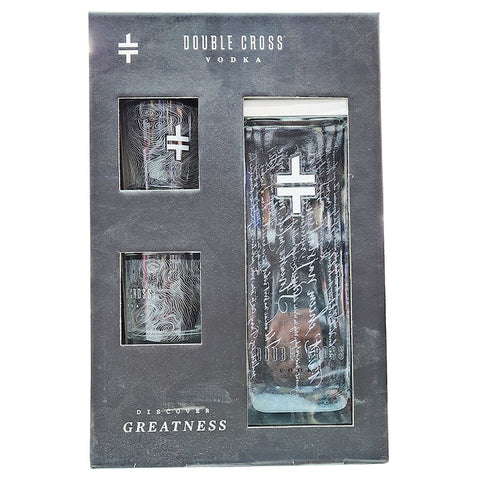 Double Cross Vodka Glass Gift Set - 750ml