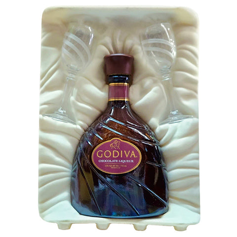 Godiva Chocolate Glass Gift Set Liqueur - 750ml