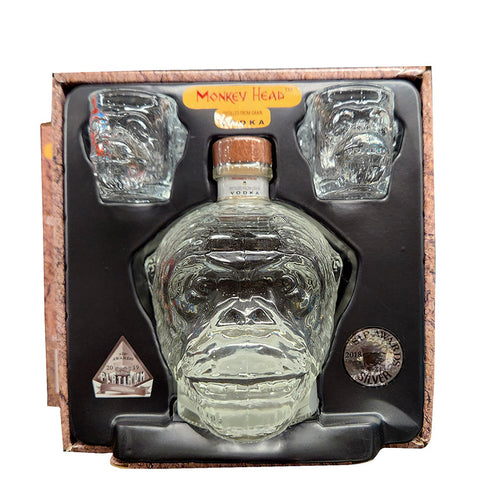 Monkey Head Gift Glass Set Vodka - 750ml