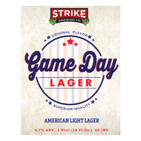 Strike Brewing "Game Day" Lager - 16oz x 4