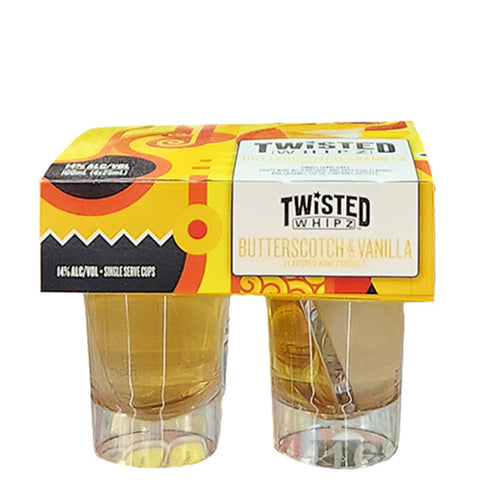 Twisted Whipz Butterscotch Vanilla Liqueur - 60 Shots - 25ml Each