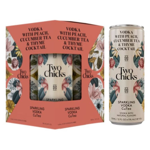 Two Chicks CuTea Vodka Seltzer - 355ml x 4