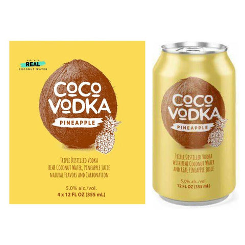 Coco Vodka Pineapple Hard Seltzer - 12oz x 4