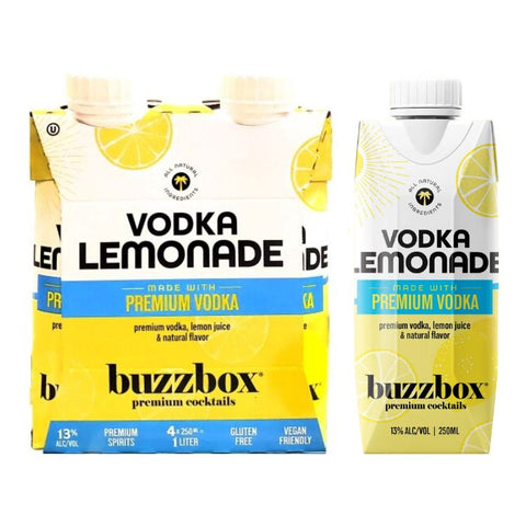 Buzzbox Vodka Lemonade Cocktail - 250ml x 4