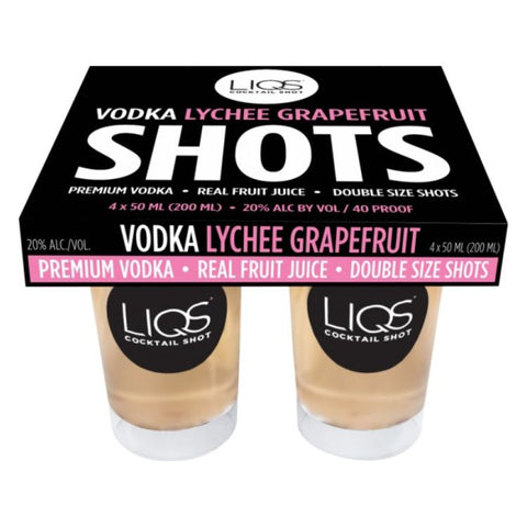 Liqs Vodka Lychee Grapefruit Cocktail Shot - 50ml x 4