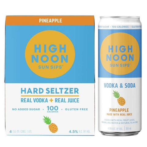 High Noon Pineapple Vodka Hard Seltzer - 355ml x 4