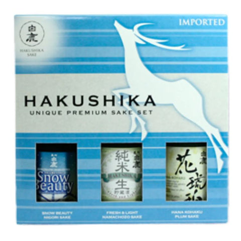 Hakushika Unique Sake Gift Set - 300ml x 3