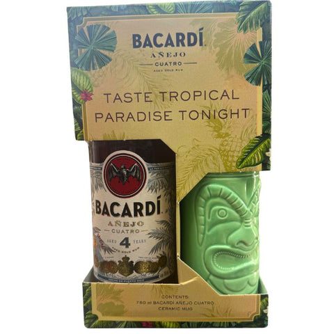 Bacardi Anejo 4 Year w/ Tiki Mug Gift Set Rum - 750ml