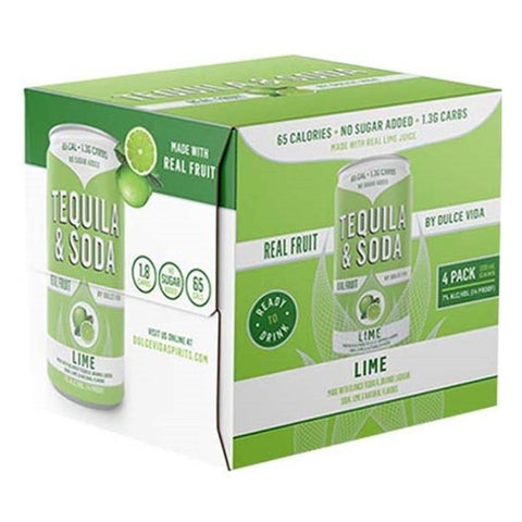 Dulce Vida Tequila & Lime Soda - 200ml x 4