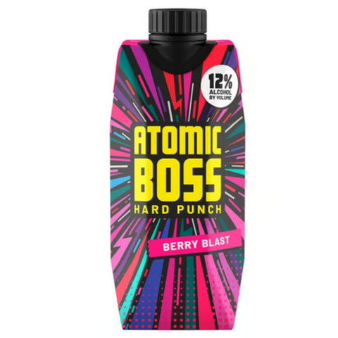 Atomic Boss Berry Blast Hard Punch Box - 500ml x 3