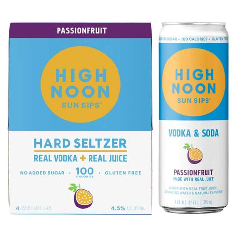 High Noon Passionfruit Vodka Hard Seltzer - 355ml x 4