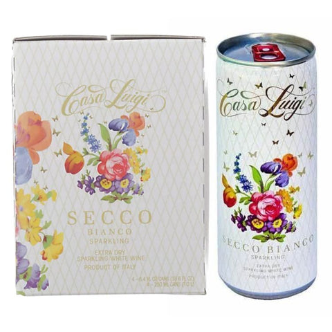 Casa Luigi Secco Bianco Sparkling - 250ml x 4