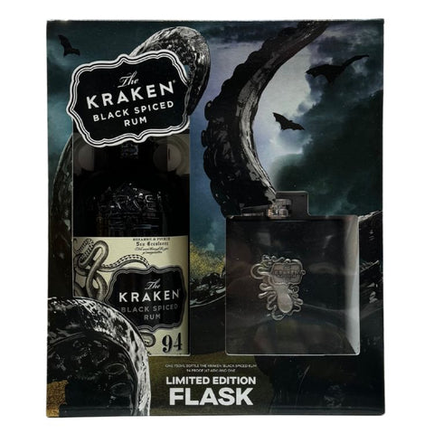 The Kraken Black Spiced Rum With Flask - 750ml