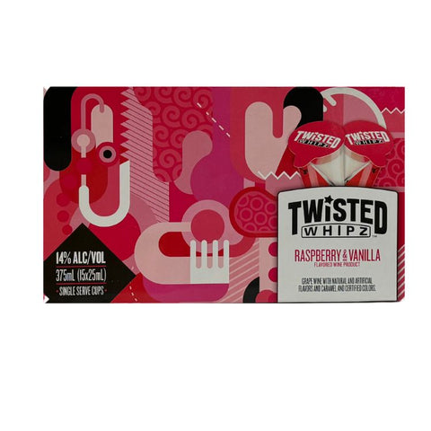 Twisted Whipz Raspberry & Vanilla Liqueur -15 Shots x 25ml Each