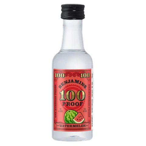 Benjamins 100 Proof Watermelon Vodka  - 50ml Mini Shot